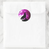 Wolf Howling bij Moon Ronde Sticker (Tas)