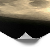 Wolf Howling bij Moon  Sepia Poster (Hoek)