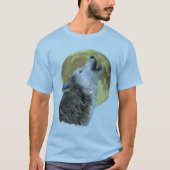 Wolf Howling bij Moon Snow Winter Wildlife Shirt (Voorkant)