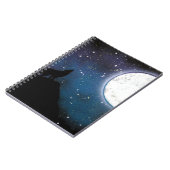 Wolf Howling bij Moon Spray Paint Art Painting Notitieboek (Linkerzijde)