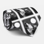 Wolf Howling bij Moon Stropdas (Opgerold)