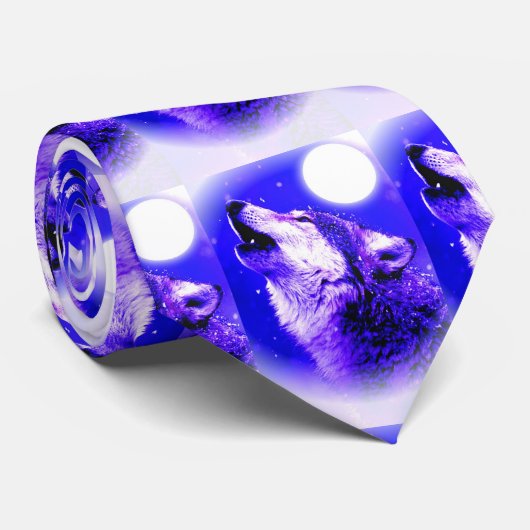 Wolf Howling bij Moon Stropdassen (Opgerold)