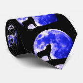 Wolf Howling bij Moon Stropdassen (Opgerold)