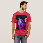 Wolf Howling bij Moon T-shirt (Voorkant volledig)