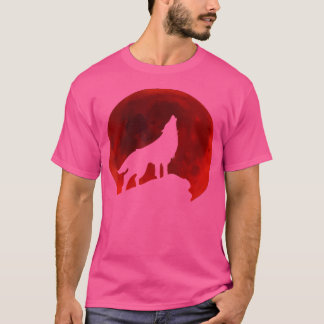 Wolf Howling bij Moon T-shirt