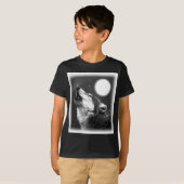 Wolf Howling bij Moon T-shirt (Voorkant volledig)