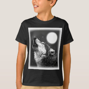 Wolf Howling bij Moon T-shirt