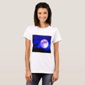 Wolf Howling bij Moon T-shirt (Voorkant volledig)