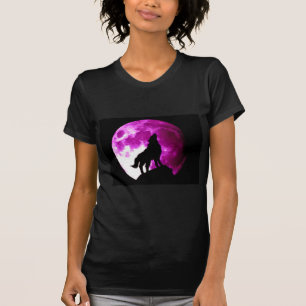 Wolf Howling bij Moon T-shirt
