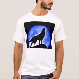 Wolf Howling bij Moon T-shirt