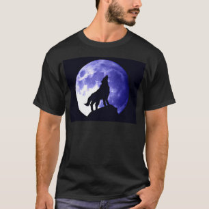 Wolf Howling bij Moon T-shirt