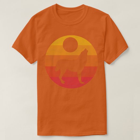 Wolf Howling bij Moon T-shirt (Design voorkant)