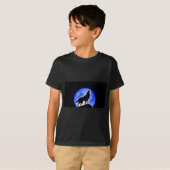 Wolf Howling bij Moon T-shirt (Voorkant volledig)