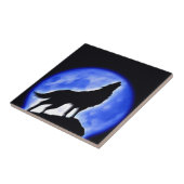Wolf Howling bij Moon Tegeltje (Zijkant)