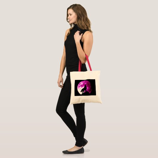 Wolf Howling bij Moon Tote Bag (Voorkant (model))