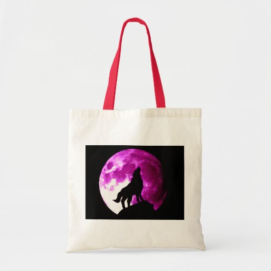 Wolf Howling bij Moon Tote Bag (Voorkant)