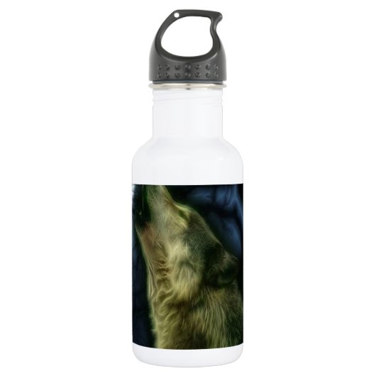 Wolf Howling bij Moon Waterfles (Voorkant)