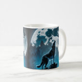 Wolf Howling Coffee Mok (Voorkant rechts)