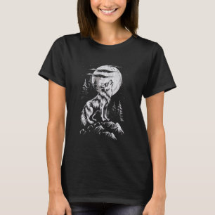Wolf Howling Full Moon Dierenvrienden Funny Boys G T-shirt