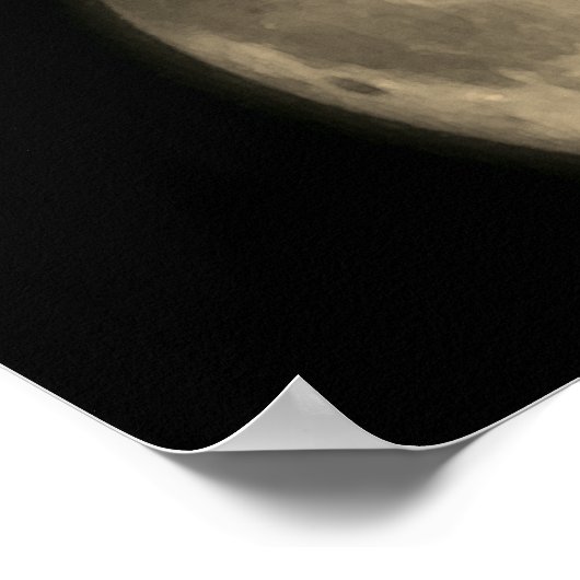 Wolf Howling Full Moon Night  Sepia Poster (Hoek)