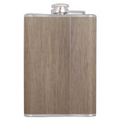 Wolf howling gegraveerd op houten design heupfles (Achterkant)