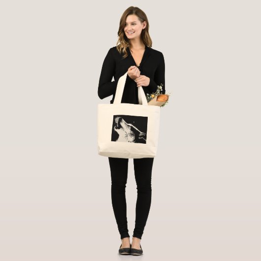 Wolf Howling Grote Tote Bag (Voorkant (model))