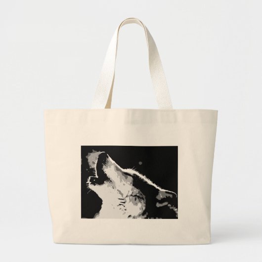 Wolf Howling Grote Tote Bag (Voorkant)