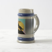 Wolf Howling in de Moon stein Bierpul (Voorkant rechts)
