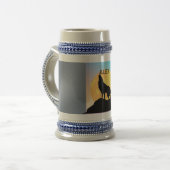 Wolf Howling in de Moon stein Bierpul (Voorkant links)