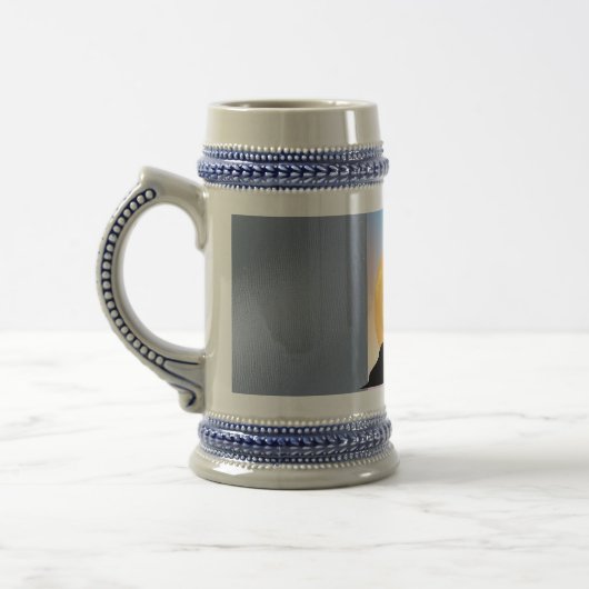 Wolf Howling in de Moon stein Bierpul (Links)