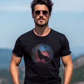 Wolf Howling in Galaxy T-shirt