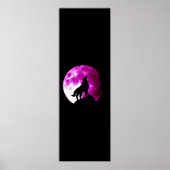 Wolf Howling in Moon Poster - Fantasy Art (Voorkant)