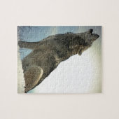 Wolf Howling in Sneeuw Legpuzzel (Horizontaal)