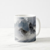 Wolf Howling in Snow Coffee Cup Koffiemok (Voorkant rechts)