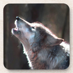 Wolf Howling Lone Wolf Bier Onderzetter