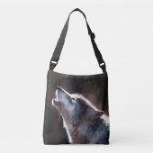 Wolf Howling Lone Wolf Crossbody Tas (Voorkant)