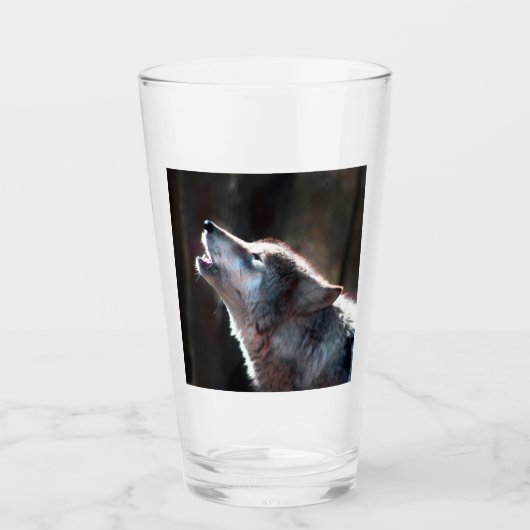 Wolf Howling Lone Wolf Glas (Voorkant)