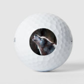 Wolf Howling Lone Wolf Golfballen (Voorkant)