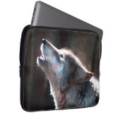 Wolf Howling Lone Wolf Laptop Sleeve (Voorkant Rechts)