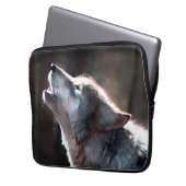 Wolf Howling Lone Wolf Laptop Sleeve (Voorkant Links)