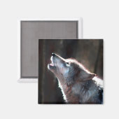 Wolf Howling Lone Wolf Magneet (Voorkant / Achterkant)