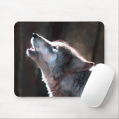 Wolf Howling Lone Wolf Muismat (Met muis)