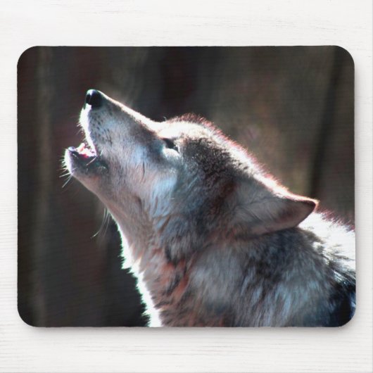 Wolf Howling Lone Wolf Muismat (Voorkant)