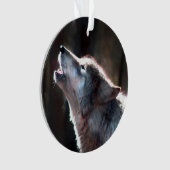 Wolf Howling Lone Wolf Ornament (voorkant)