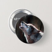 Wolf Howling Lone Wolf Ronde Button 5,7 Cm (Voorkant /achterkant)
