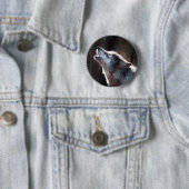 Wolf Howling Lone Wolf Ronde Button 5,7 Cm (In situ)