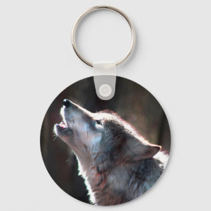 Wolf Howling Lone Wolf Sleutelhanger