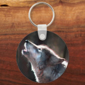 Wolf Howling Lone Wolf Sleutelhanger (Voorkant)