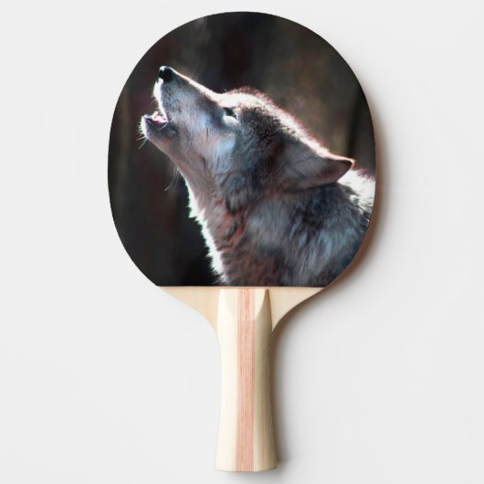 Wolf Howling Lone Wolf Tafeltennisbatje (Voorkant)