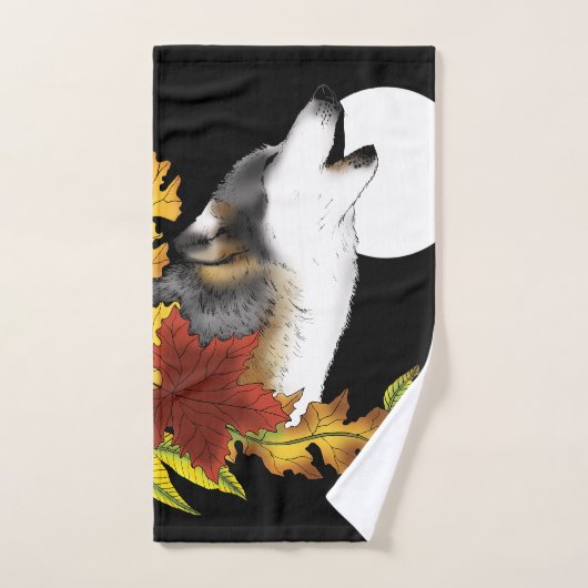 Wolf Howling Moon Bad Handdoek (Handdoek)